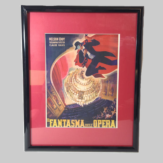 VTG 1943 Italian Phantom of the Opera with Nelson Eddy Framed Print - USED