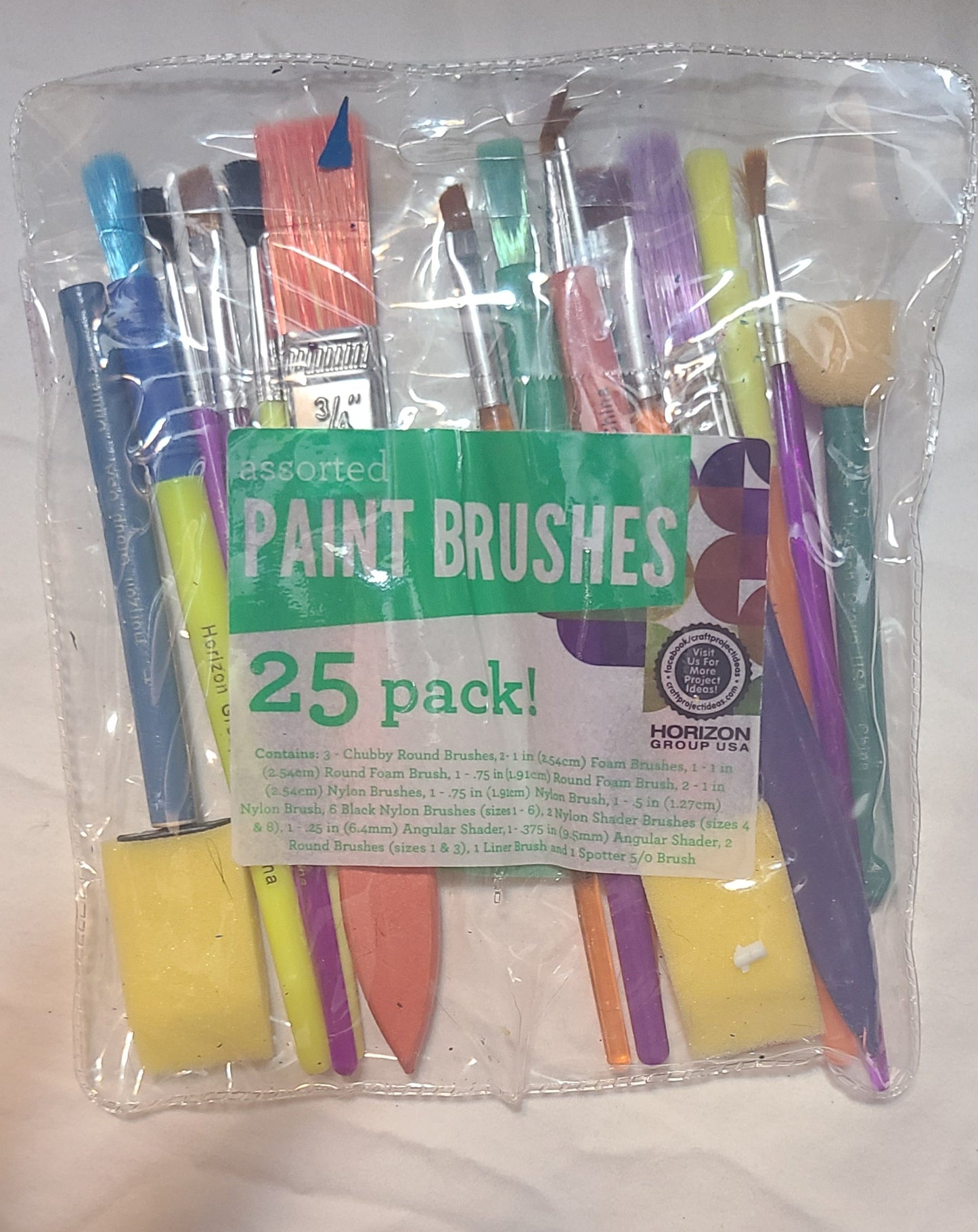 Horizon Group USA Assorted Paint Brushes – 16-Pack (Out of 25) - USED