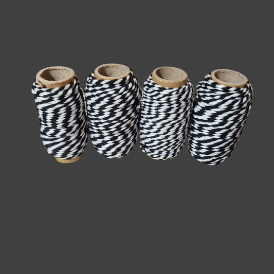 4 Partial Two-Tone Black & White Twine - AS IS