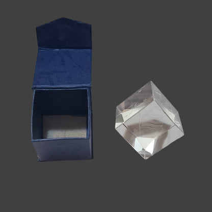 American Flag 1.5" 3D Laser Etched Clear Glass Paperweight w/ Case - LIKE NEW