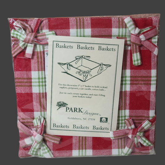 Park Designs Decorative Plaid Basket - NEW