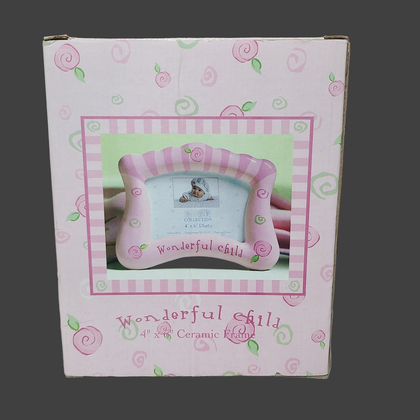 Lillian Rose Wonderful Child 4" x 6" Ceramic Picture Frame - NEW