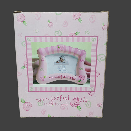 Lillian Rose Wonderful Child 4" x 6" Ceramic Picture Frame - NEW