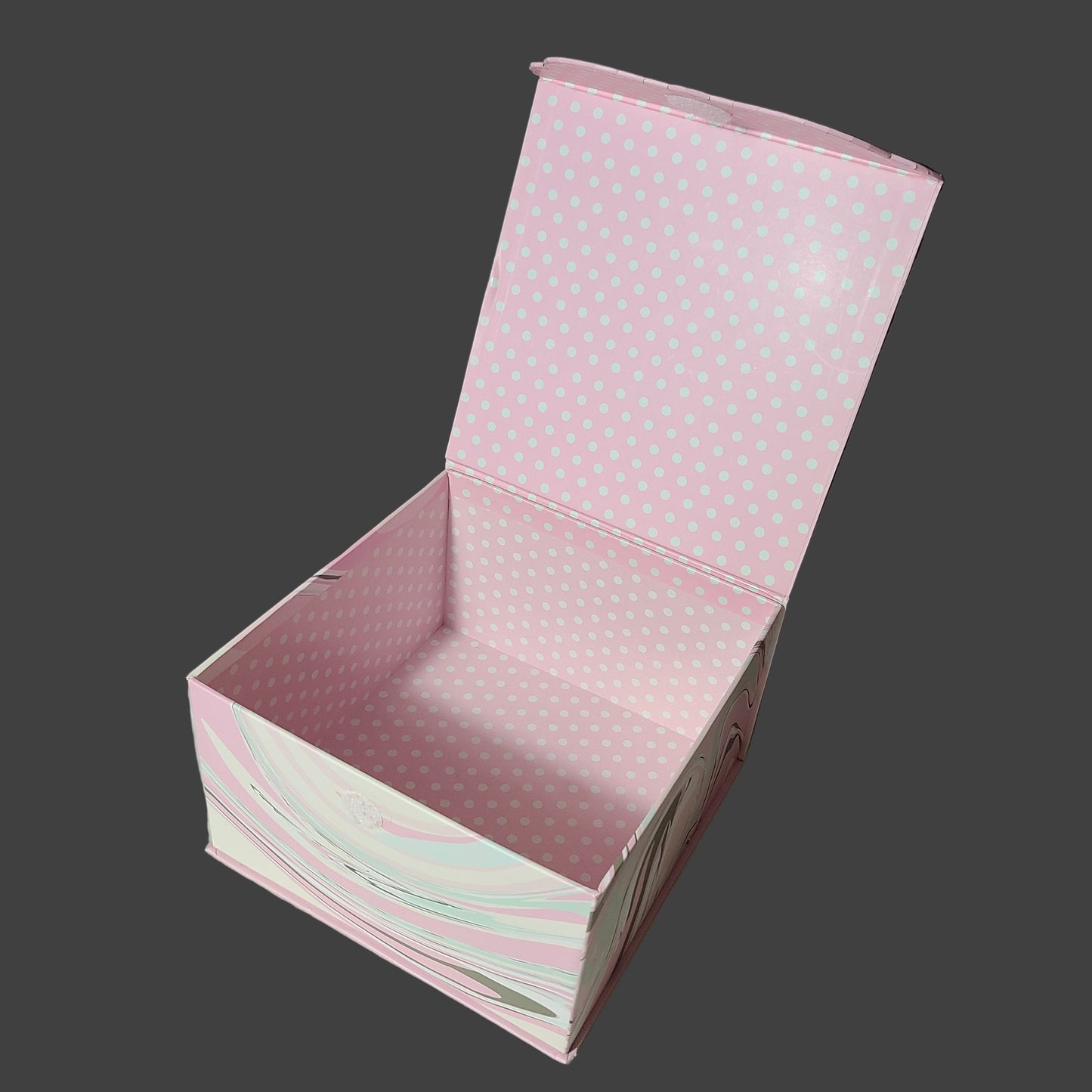 Pink "Love" Cardboard Gift or Storage Box - Velcro Closure - USED