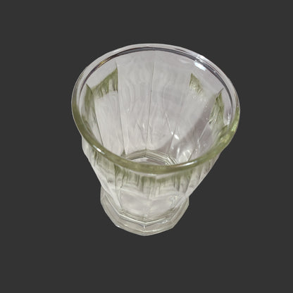 VTG Clear Pressed Glass Panel Flower Vase - USED