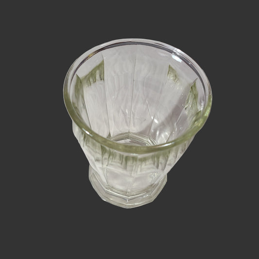 VTG Clear Pressed Glass Panel Flower Vase - USED