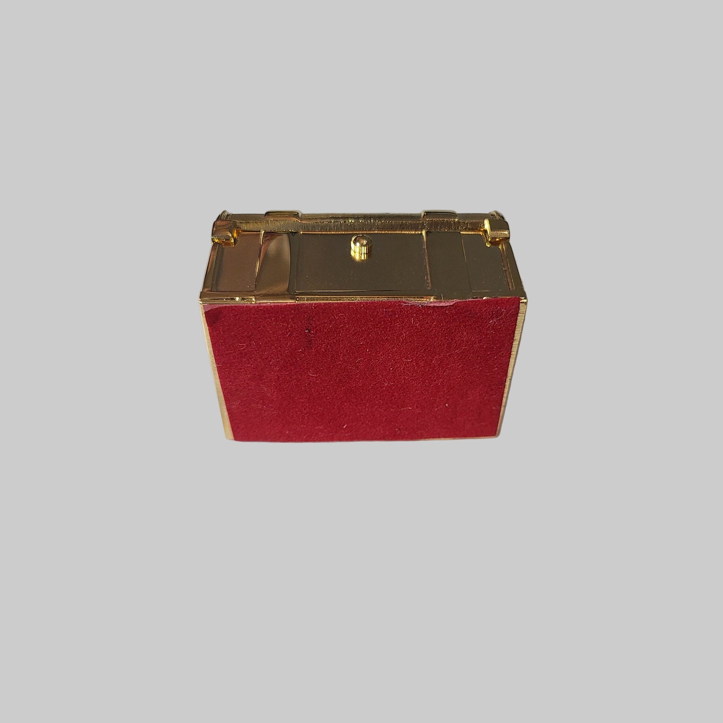 VTG Collezio Gold Brass Crown Chest Clock - Quartz Japan Movt. - Needs Battery - AS IS