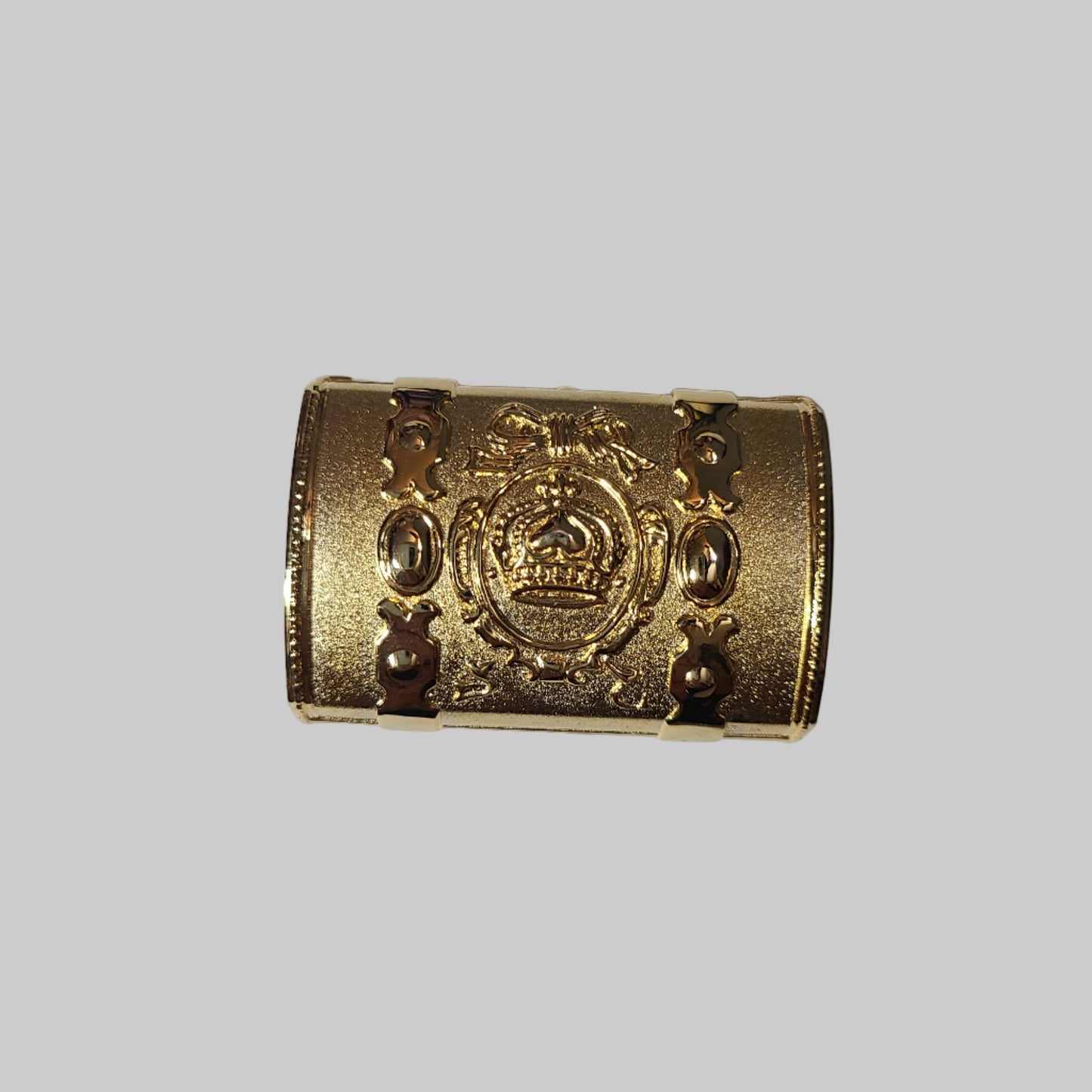 VTG Collezio Gold Brass Crown Chest Clock - Quartz Japan Movt. - Needs Battery - AS IS