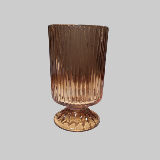 Glass Amber Vase - Multiple Designs - NEW