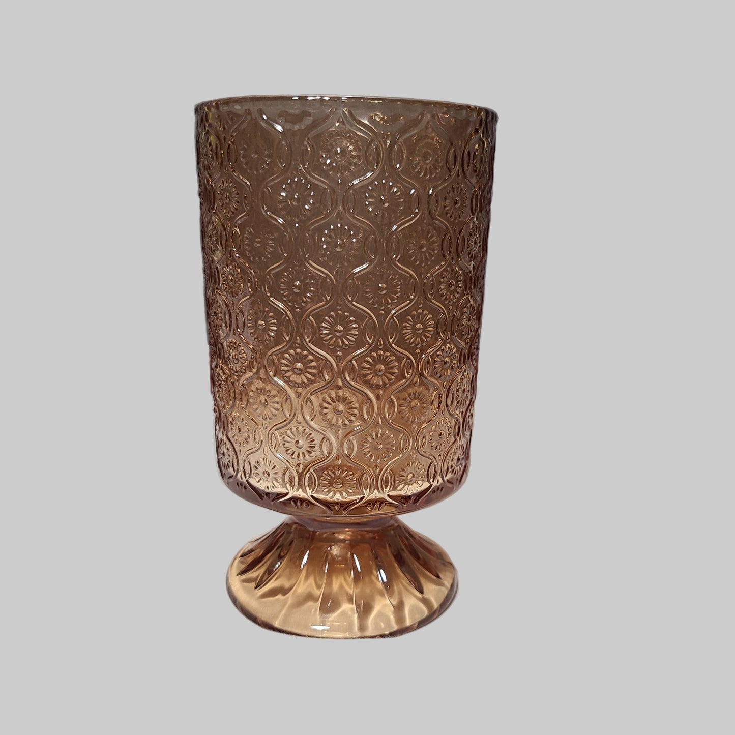 Glass Amber Vase - Multiple Designs - NEW