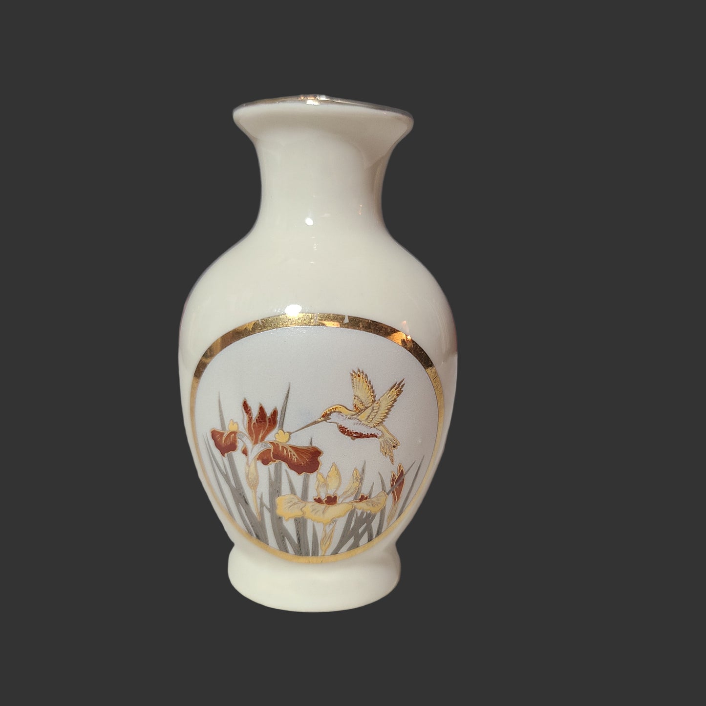 VTG Mini Japanese Gold Gilded Porcelain Vase - USED