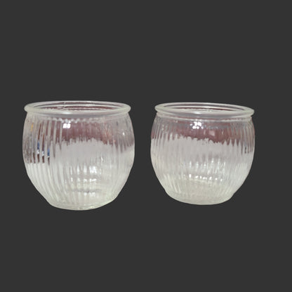 2PK Clear Glass Votive Candle Holders - USED
