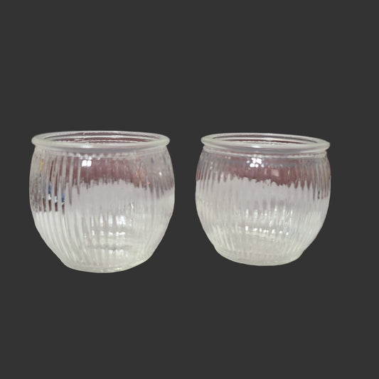 2PK Clear Glass Votive Candle Holders - USED