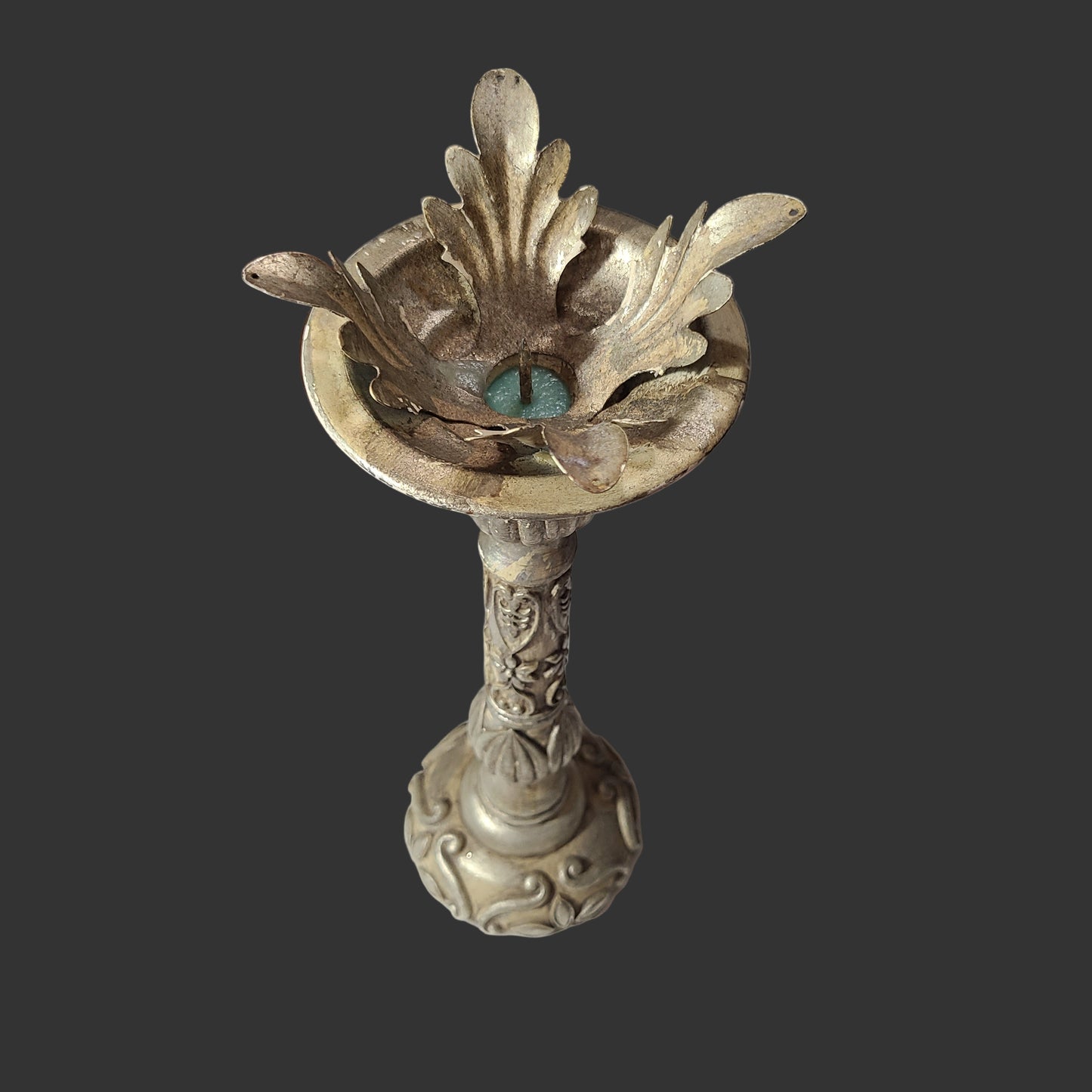 Antique Distressed Style Candle Holder - USED