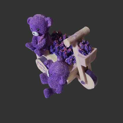 Lavender Waiting for Love Bear Resin Coin Bank - USED