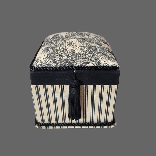 VTG Waverly French Country Toile Fabric Box - USED