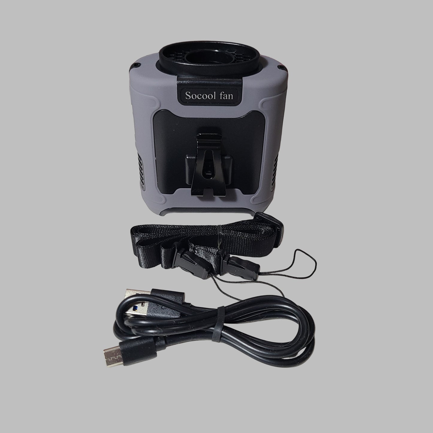 Socool Grey Portable Waist Fan w/ Power Bank - K50 - NEW