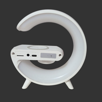 Multifunction Wireless Charger Speaker RBG Night Light Alarm Clock - Cord Included - Tested - USED