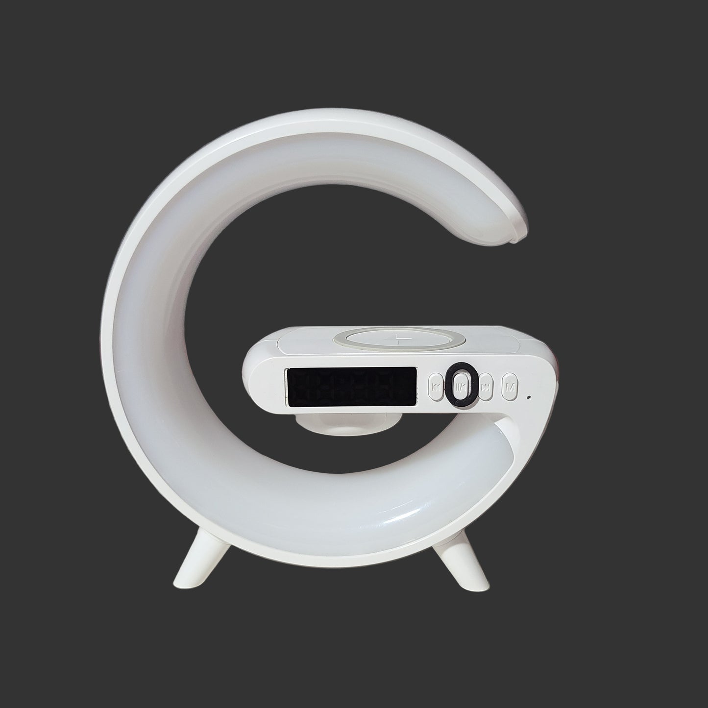 Multifunction Wireless Charger Speaker RBG Night Light Alarm Clock - Cord Included - Tested - USED