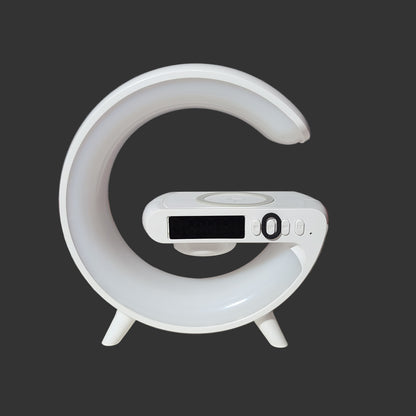 Multifunction Wireless Charger Speaker RBG Night Light Alarm Clock - Cord Included - Tested - USED