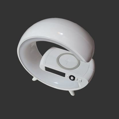 Multifunction Wireless Charger Speaker RBG Night Light Alarm Clock - Cord Included - Tested - USED