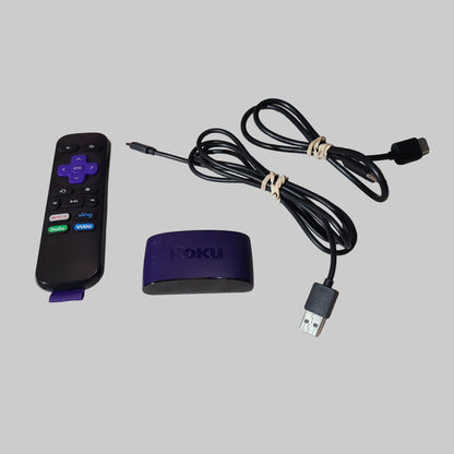 Roku LE HD Streaming Media Player with Cords & Remote - Tested - New Batteries - USED