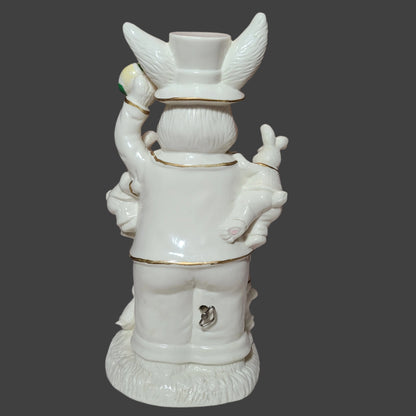 Musical 12" Porcelain Mr. Easter Bunny Figurine - Plays Here Comes Peter Cottontail - USED