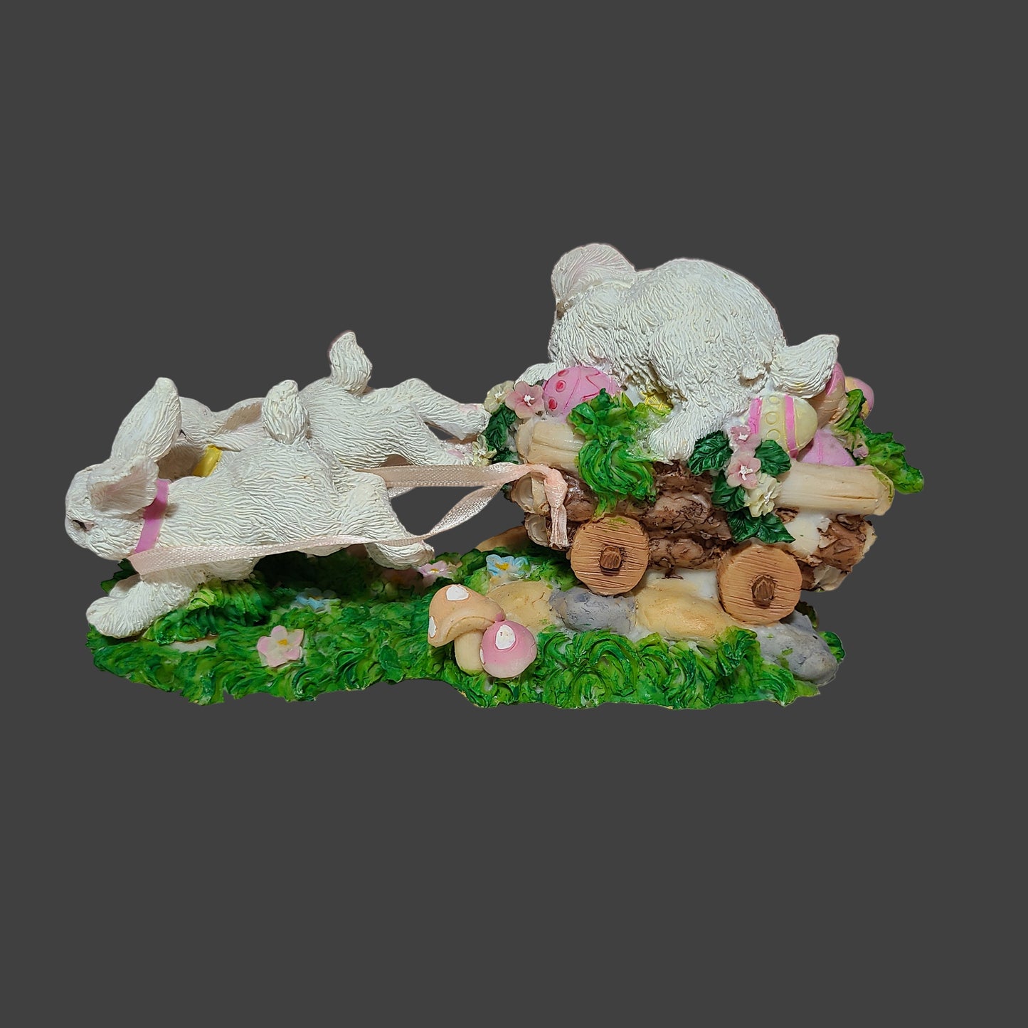 Trippie's Inc. Easter Bunny Sleigh Resin Figurine - USED