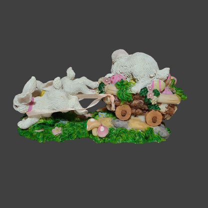 Trippie's Inc. Easter Bunny Sleigh Resin Figurine - USED