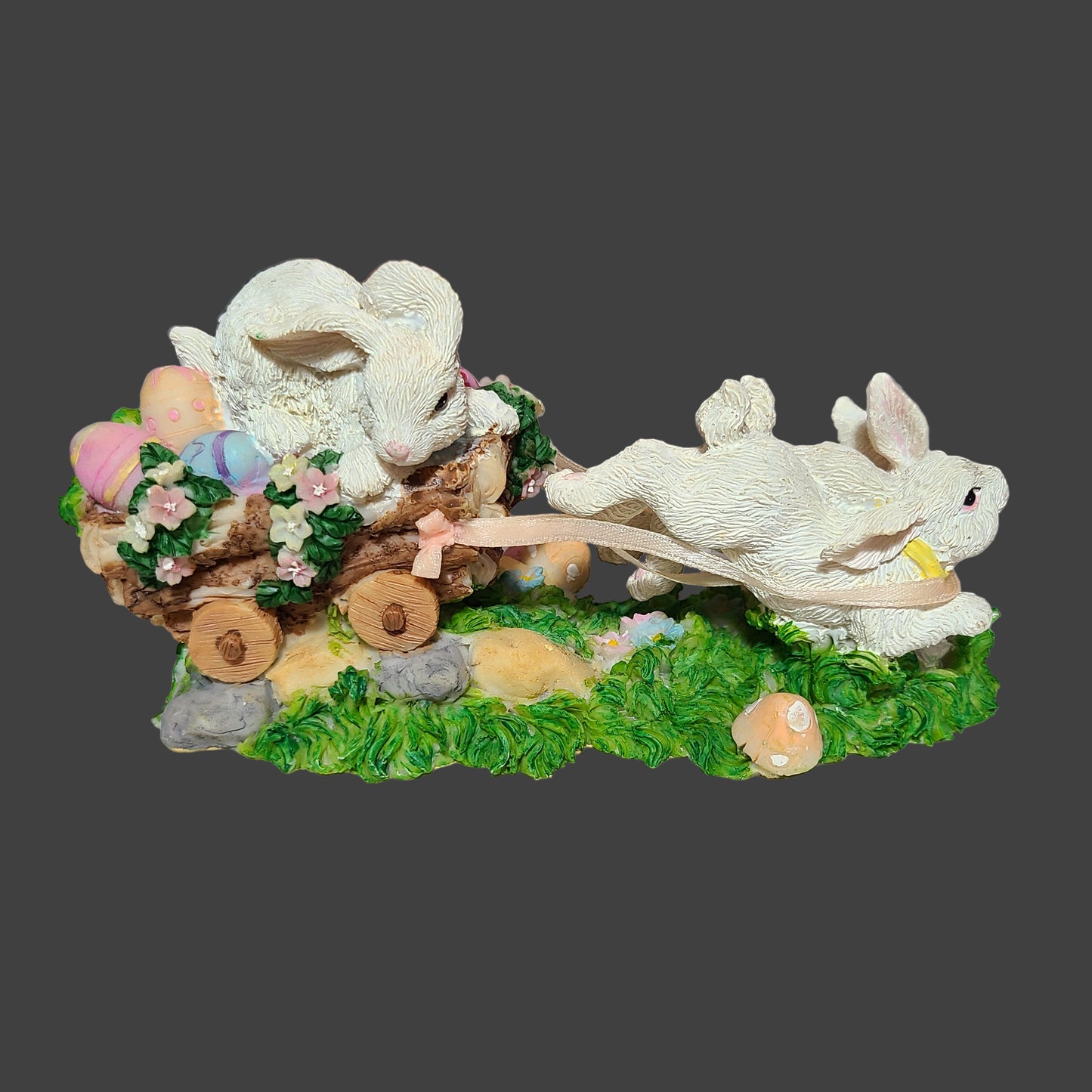 Trippie's Inc. Easter Bunny Sleigh Resin Figurine - USED