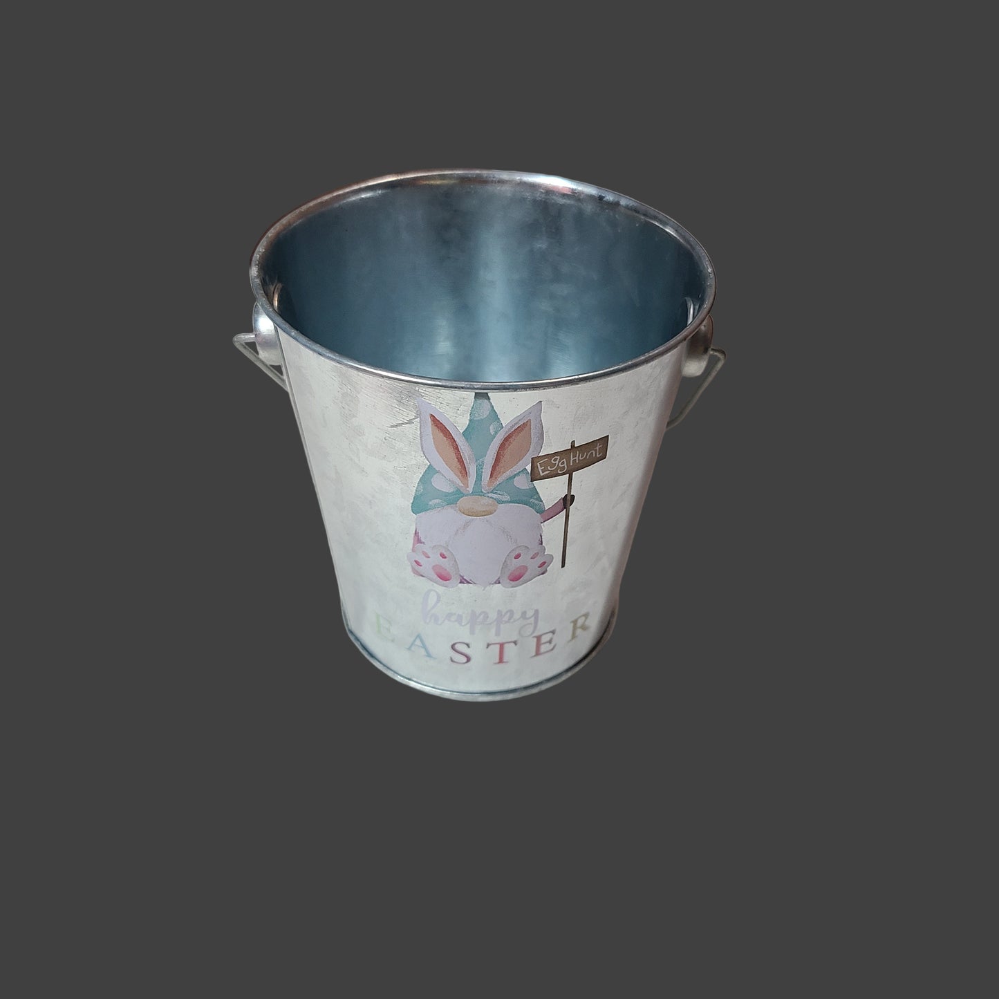 Set of 3 Small Tin Easter Pails - "Happy Easter" - LIKE NEW