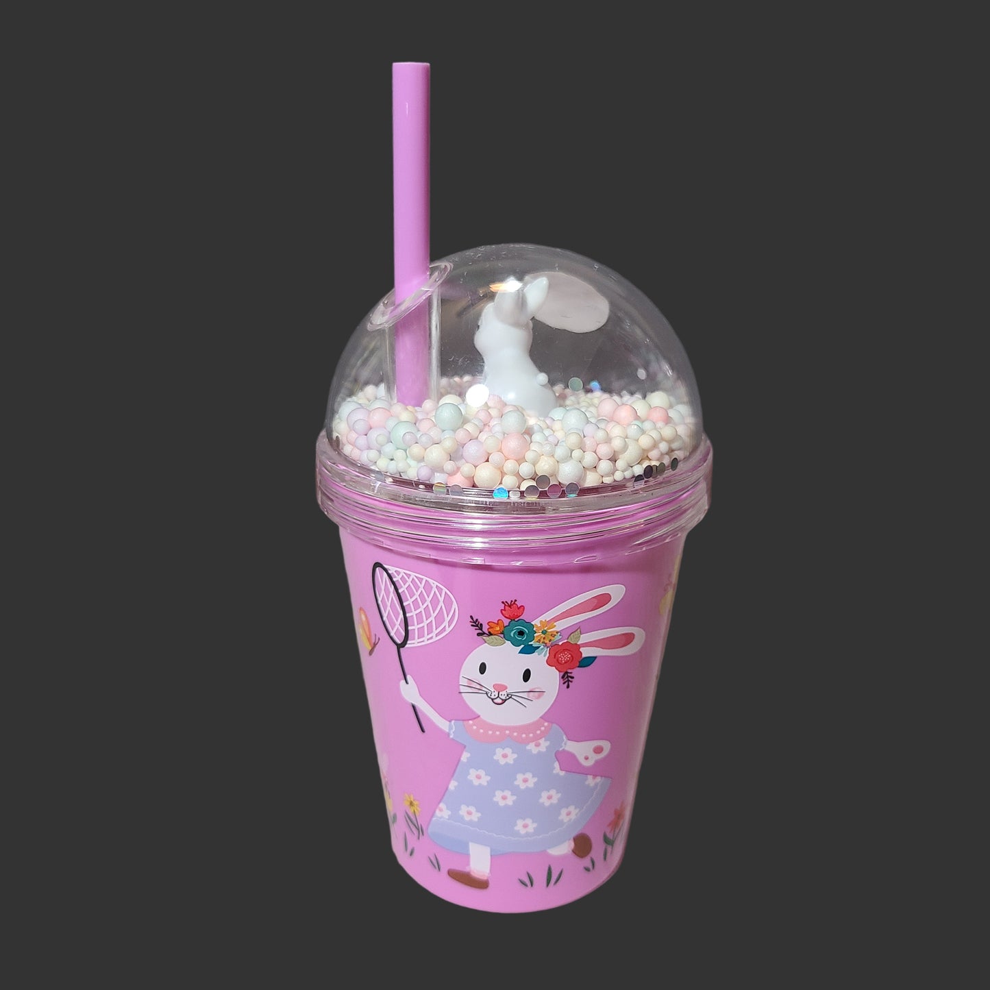 Pink Easter Dome Tumbler w/ Straw - LIKE NEW