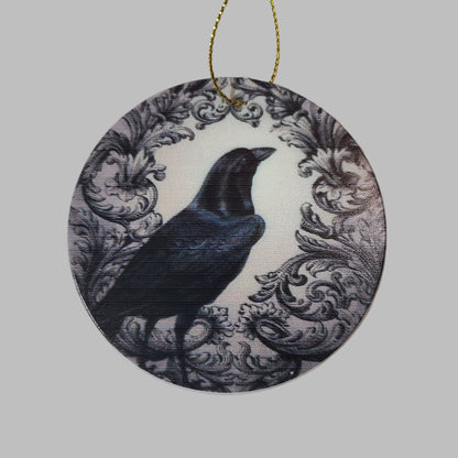 Double-Sided Acrylic Crow Halloween Ornament - LIKE NEW