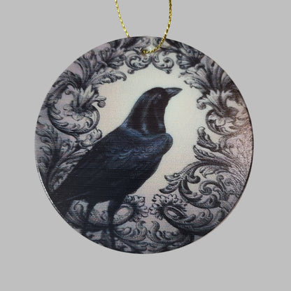 Double-Sided Acrylic Crow Halloween Ornament - LIKE NEW