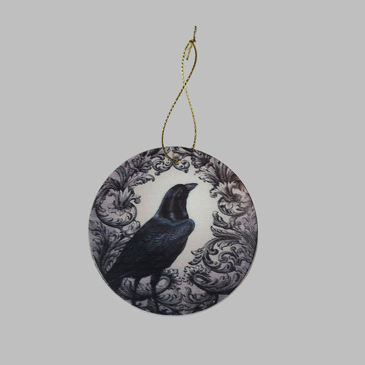 Double-Sided Acrylic Crow Halloween Ornament - LIKE NEW
