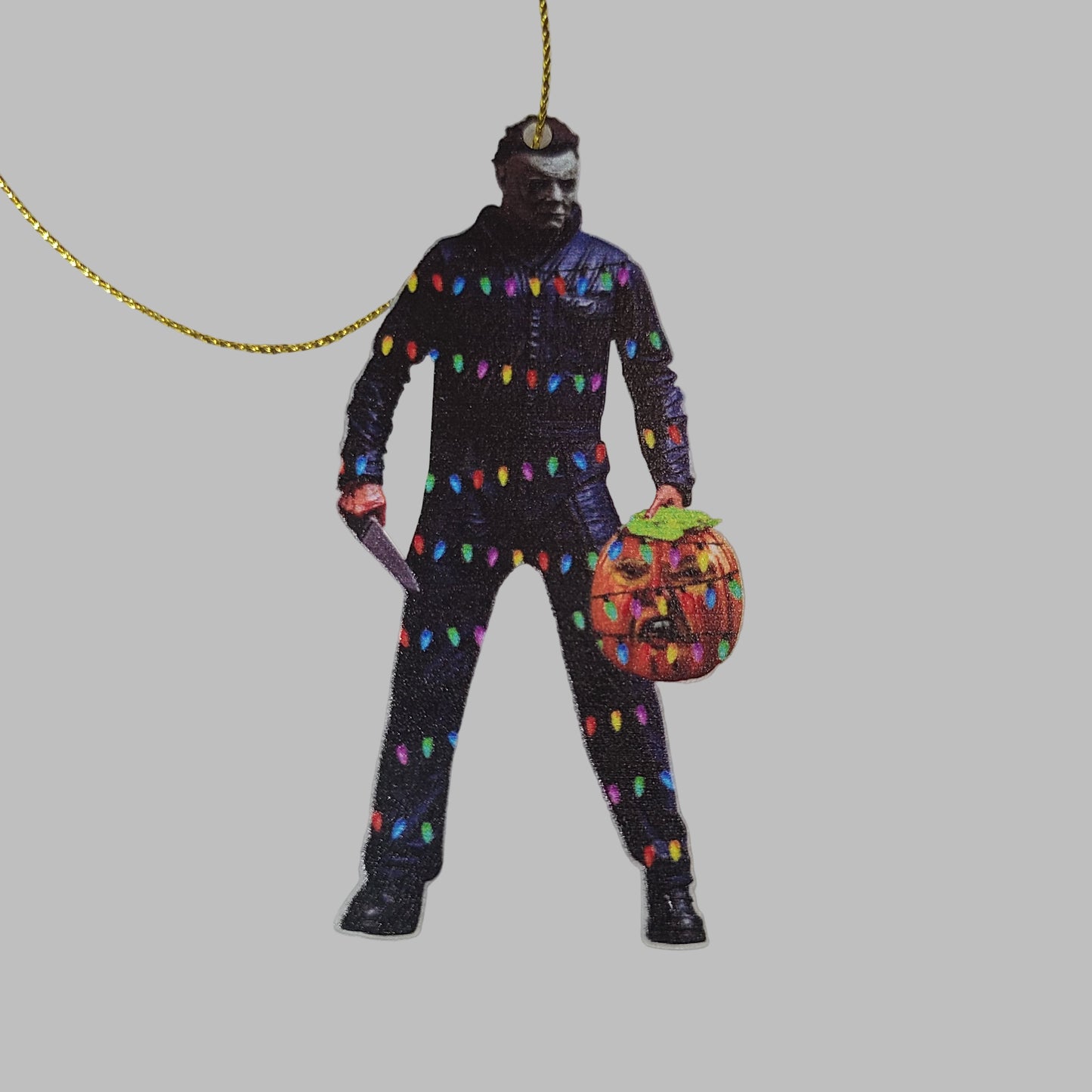 One-Sided Plastic Halloween Jason Ornament - LIKE NEW