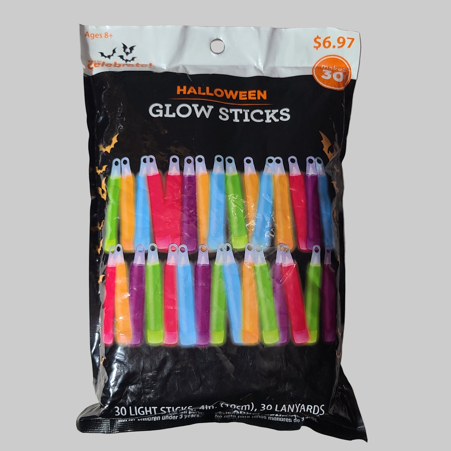 Way To Celebrate! Halloween Glow Sticks - Makes 30 - NEW