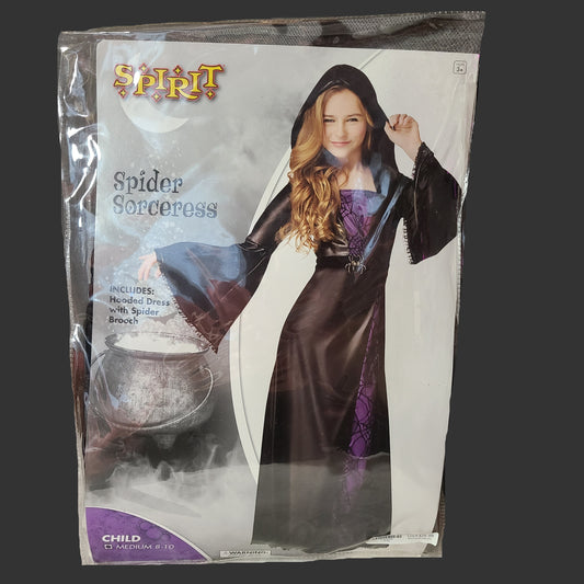 Spirit Child's Medium 8-10 Spider Sorceress Halloween Costume - NEW