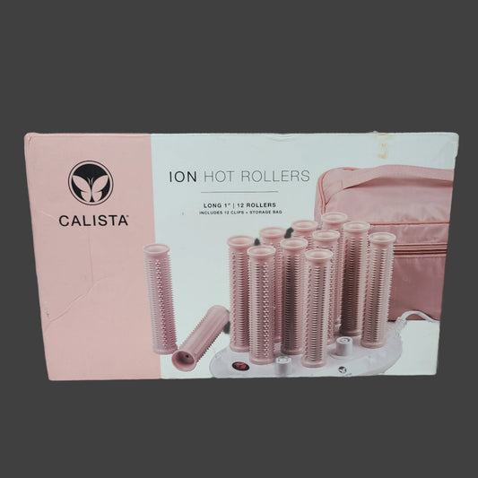 Calista Ion Hot Rollers - Long 1" - 12 Rollers - 12 Clips w/ Storage Bag - NEW