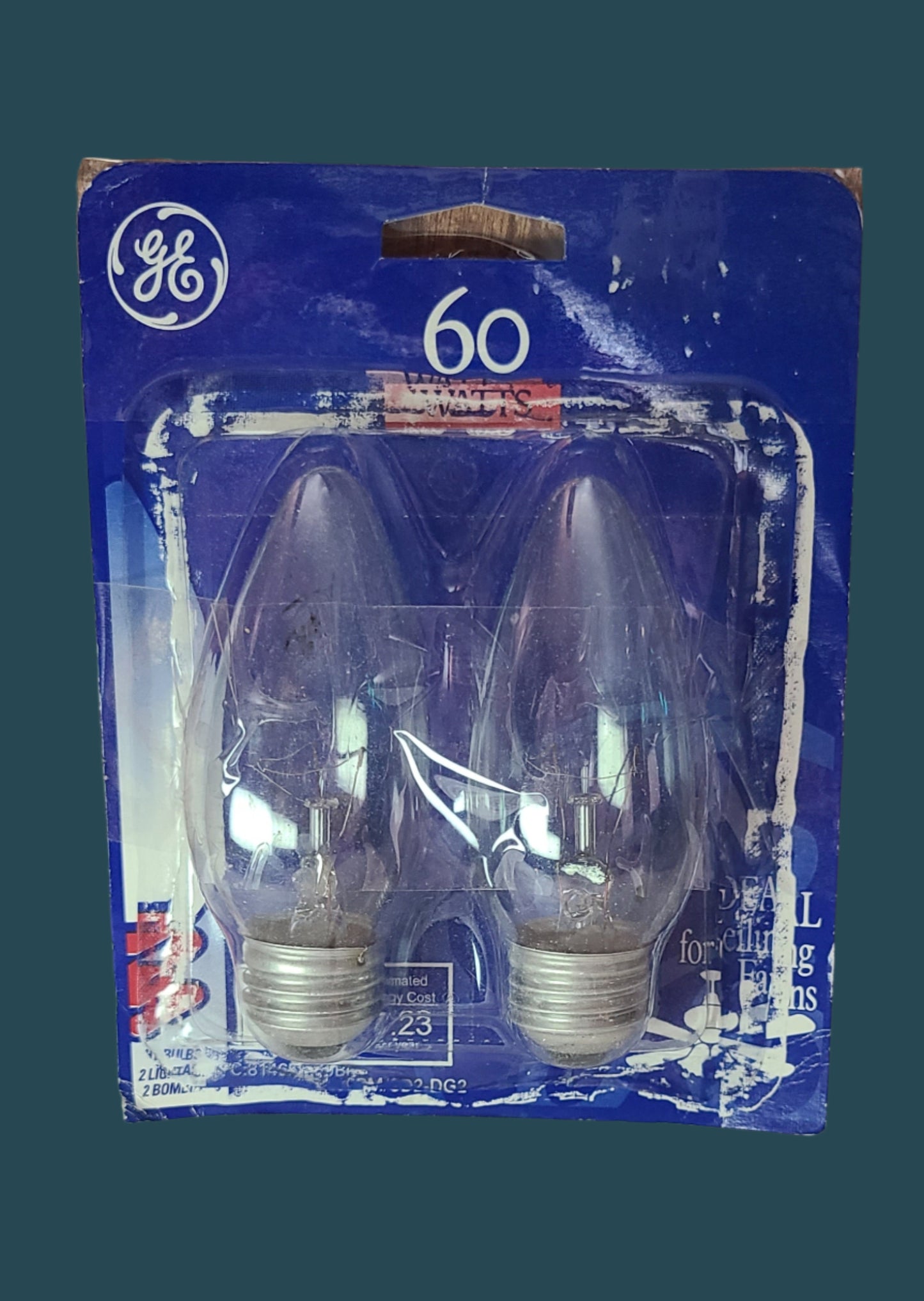 GE 60 Watt Clear Ceiling Fan Bulbs (2PK) – LIKE NEW