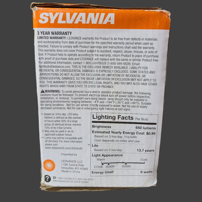 2PK Sylvania Color Selectable 65W LED BR30 Bulbs - LIKE NEW