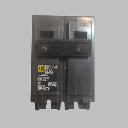 3 PK - Homeline Square D 40 Amp 2-Pole Circuit Breaker - NEW
