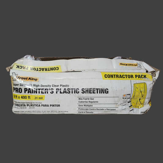 Frost King P9400 High Density Painter's Clear Plastic Sheeting Dispenser Pack - Small Portion Used - AS IS