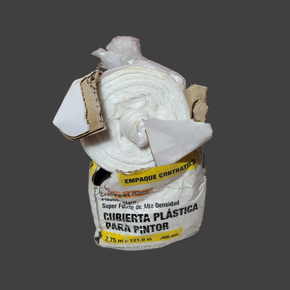 Frost King P9400 High Density Painter's Clear Plastic Sheeting Dispenser Pack - Small Portion Used - AS IS