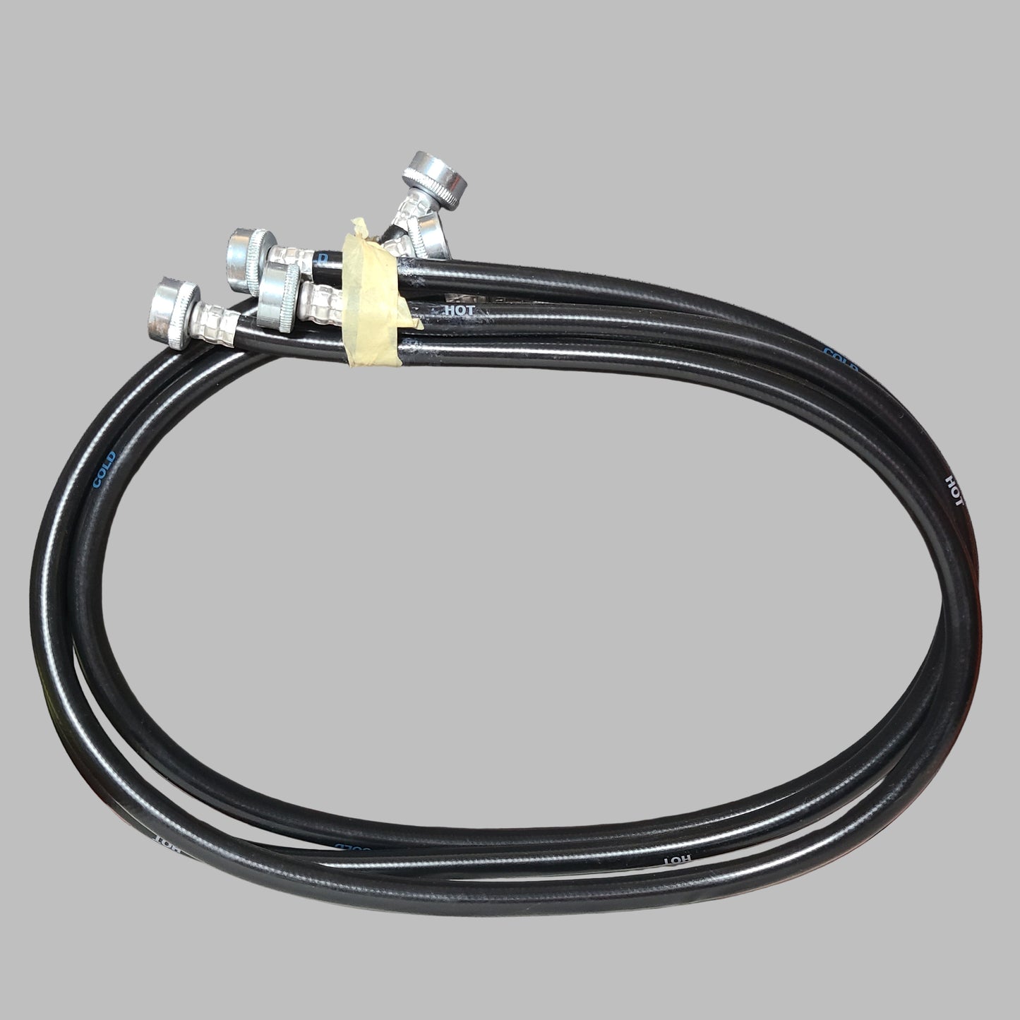 3 Pack - 4FT Washing Machine Inlet/Outlet Connectors - Hot, Cold, & Unlabeled - NEW