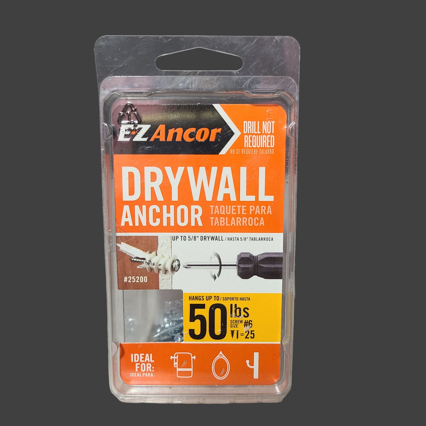 E-Z Ancor #6 Drywall Anchor - 26CT Screws Only - AS IS