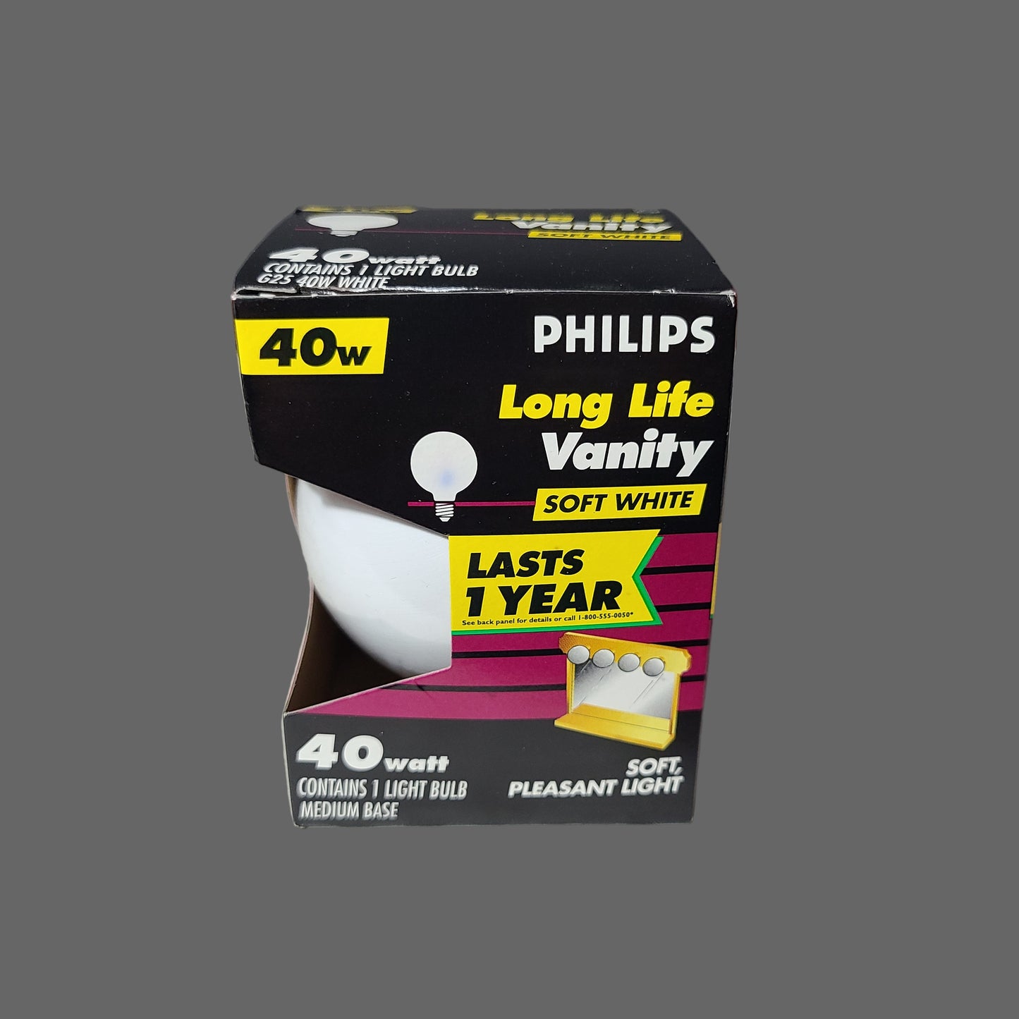 Philips Long Life Vanity Soft White 40 Watt Light Bulb - NEW