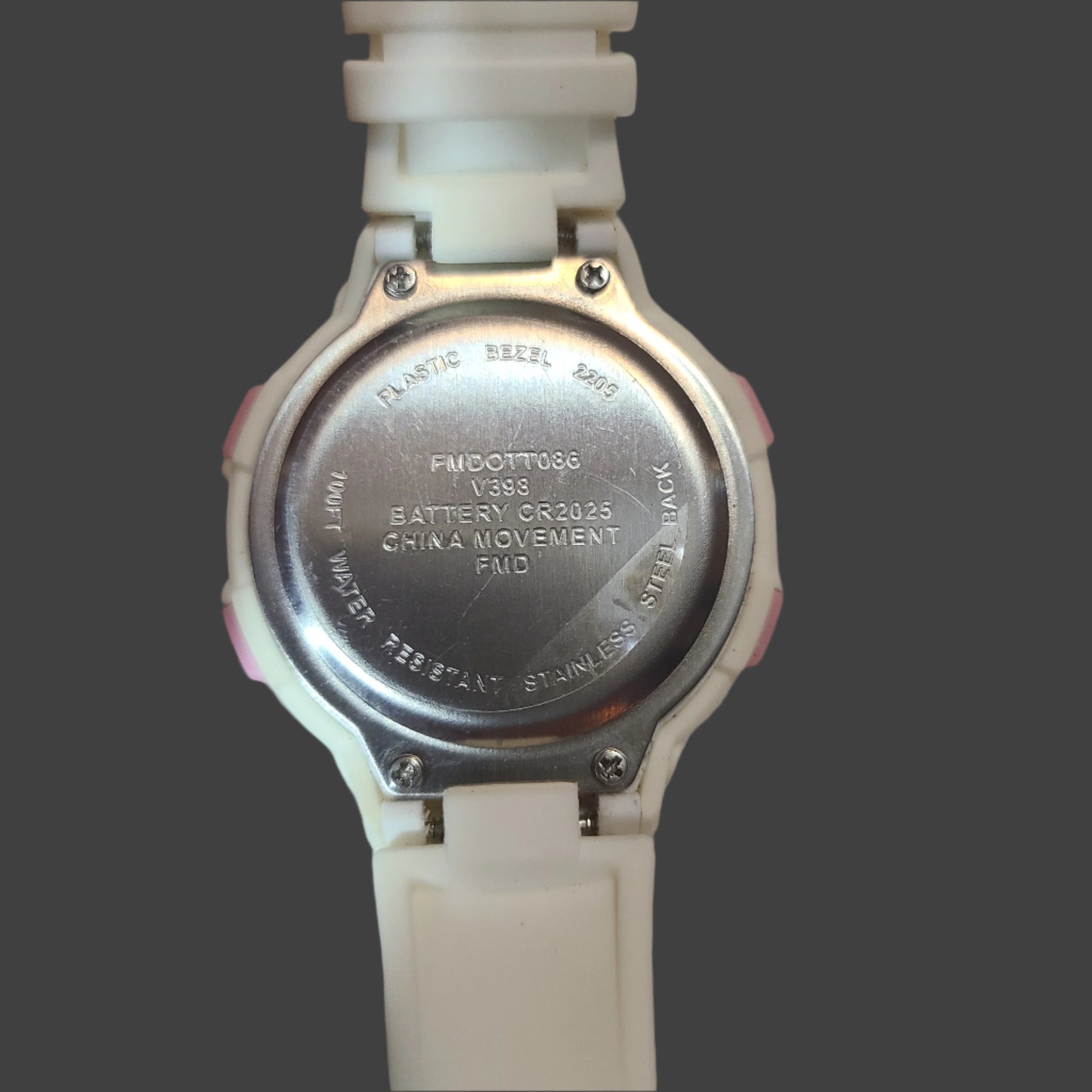 Time and Tru Women's White Digital Sport Wristwatch - Needs Battery - AS IS