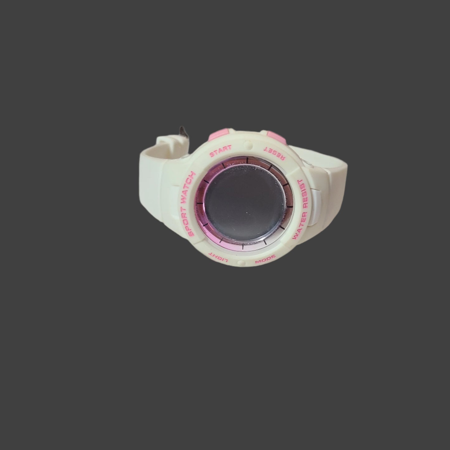 Time and Tru Women's White Digital Sport Wristwatch - Needs Battery - AS IS