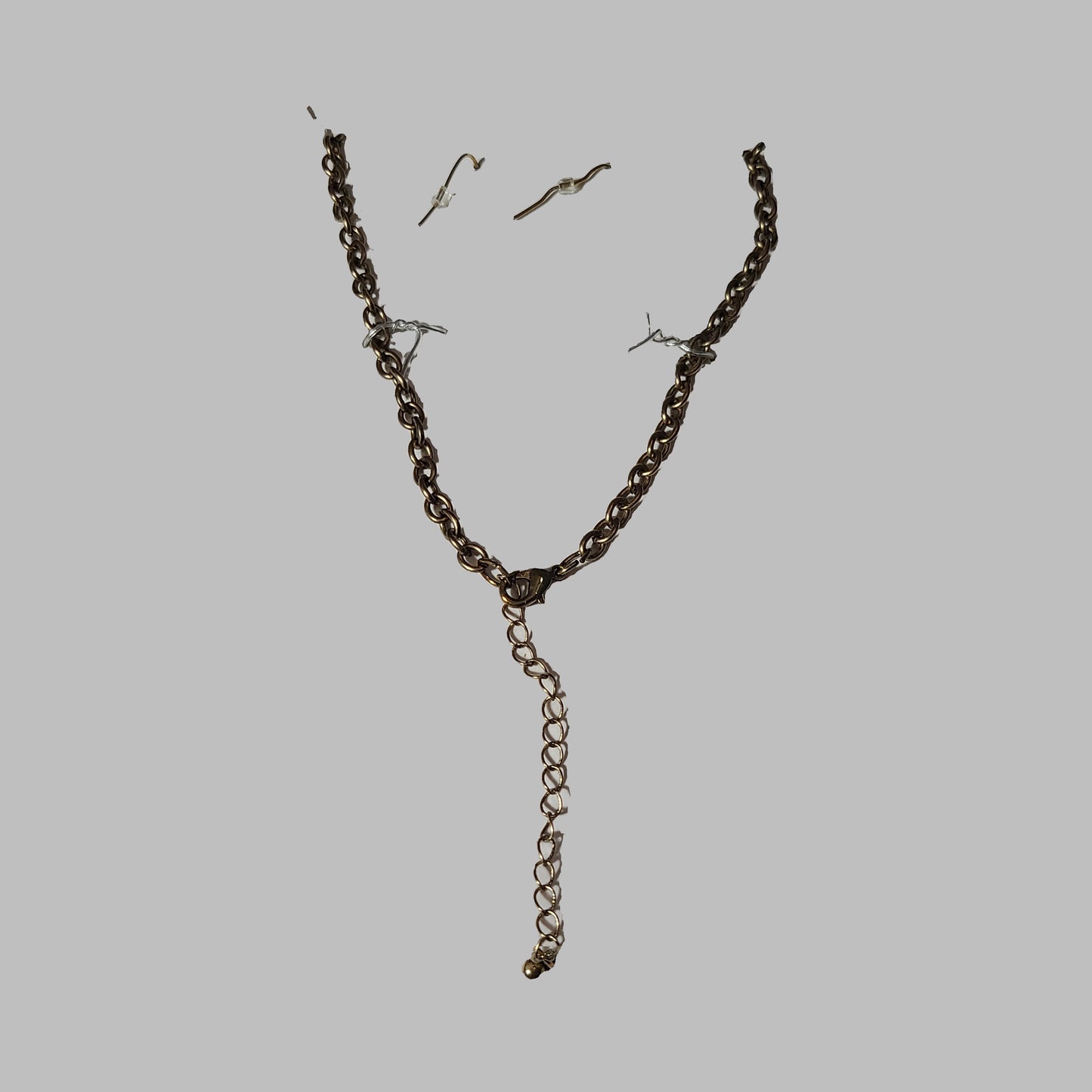 Teardrop & Oval Crystal or Glass & Gold Necklace & Earring Set - LIKE NEW